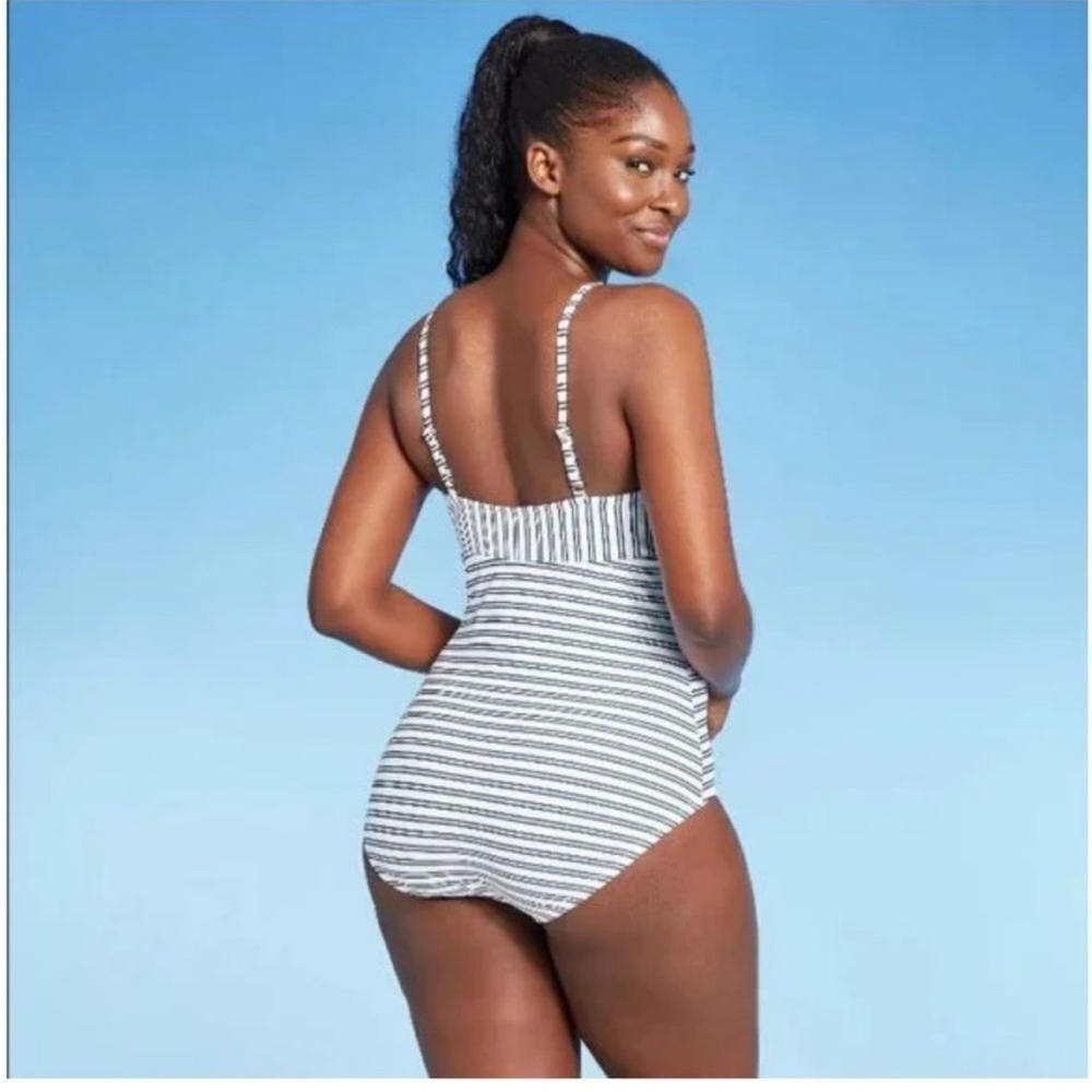 Kona Sol Women's Swimsuit One piece High coverage Navy Blue/white Size Large - Picture 2 of 7